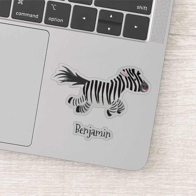 Pegatina Ilustracion de personalizado de zebra graciosa (Detalle)