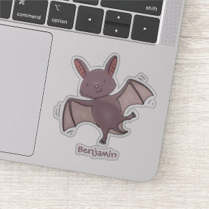 Pegatina Ilustracion de personalizado volador de bate de be