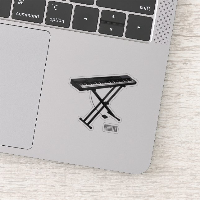 Pegatina Ilustracion de piano personalizado de teclado (Detalle)