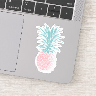 Pegatina Ilustracion de piña rosa y verde