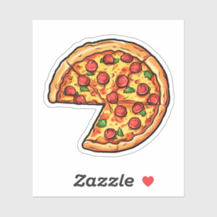 Pegatina ilustracion de pizza personalizado