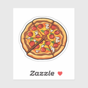 Pegatina ilustracion de pizza personalizado