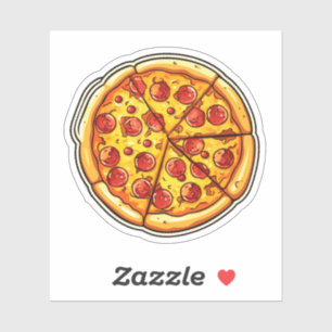 Pegatina ilustracion de pizza personalizado