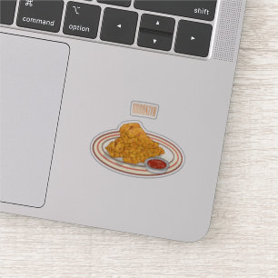 Pegatina Ilustracion de pollo frito personalizado