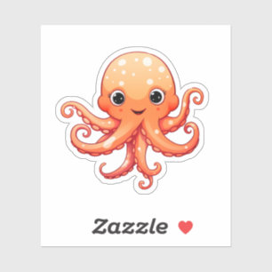 Pegatina ilustracion de pulpo personalizado