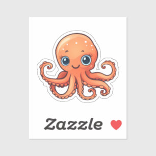 Pegatina ilustracion de pulpo personalizado