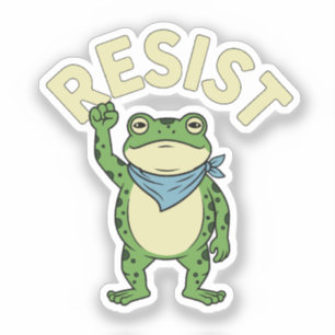 Pegatina Ilustración de rana resistente PEGATINA, Rana de p