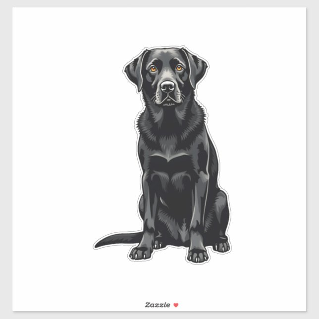 Pegatina Ilustración de retrato de perro Labrador Retriever (Hoja)