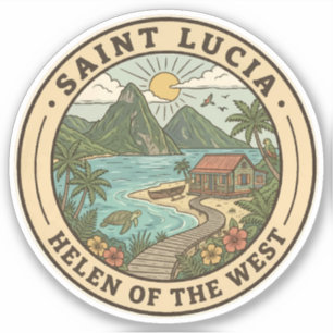 Pegatina Ilustración de Santa Lucía Badge de Arte de Viaje