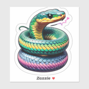 Pegatina Ilustracion de serpiente suave