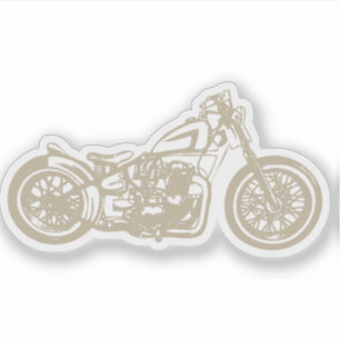 Pegatina Ilustracion de silueta de motocicleta de época