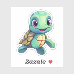 Pegatina ilustracion de tortuga personalizado