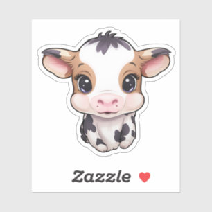 Pegatina ilustracion de vaca personalizado
