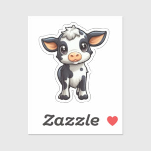 Pegatina ilustracion de vaca personalizado