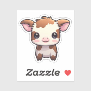 Pegatina ilustracion de vaca personalizado
