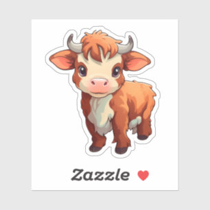 Pegatina ilustracion de vaca personalizado