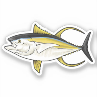 Pegatina Ilustracion de vectores de atún de yellowfin