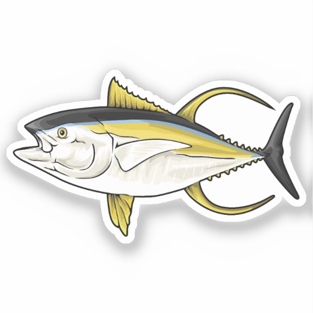 Pegatina Ilustracion de vectores de atún de yellowfin (Anverso)