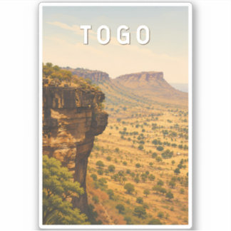 Pegatina Ilustración de viaje de arte vintage de Togo