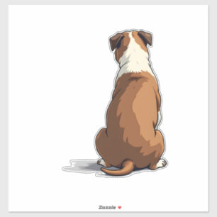 Pegatina Ilustración de vista trasera de bulldog vintage Am