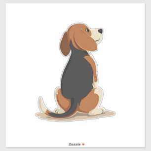 Pegatina Ilustración de vista trasera de perro Beagle vinta