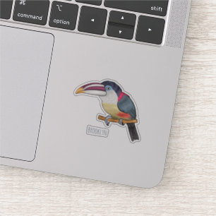Pegatina Ilustracion del personalizado de aves de Curl cres