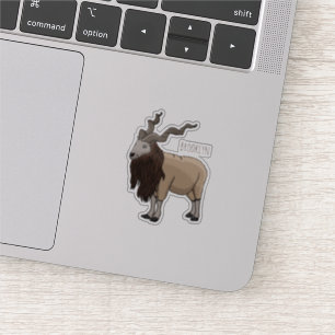 Pegatina Ilustracion del personalizado de cabras Markhor