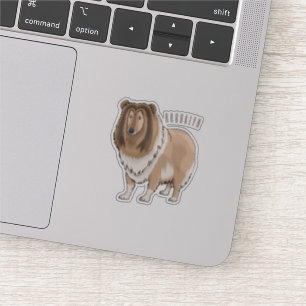 Pegatina Ilustracion del personalizado del perro del collie