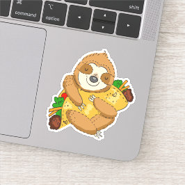 Pegatina Ilustracion divertido de Taco Sloth Personalizado