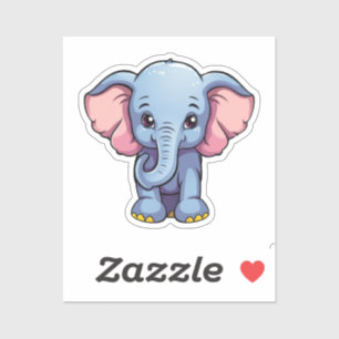 Pegatina ilustracion elefante personalizado