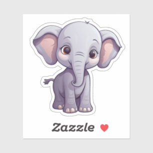Pegatina ilustracion elefante personalizado