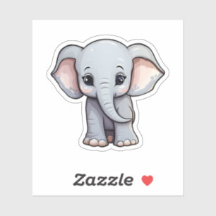 Pegatina ilustracion elefante personalizado