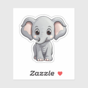 Pegatina ilustracion elefante personalizado