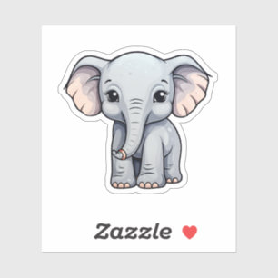 Pegatina ilustracion elefante personalizado