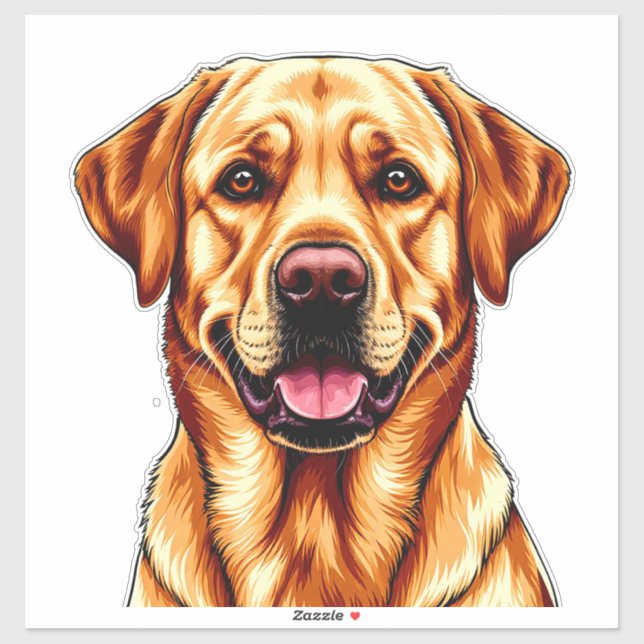 Pegatina Ilustracion encantador de perros de Labrador (Hoja)