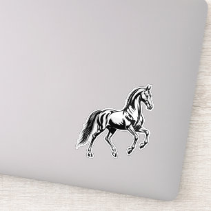 Pegatina Ilustración estilizada de elegante caballo Akhal-T