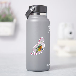 Pegatina Ilustración floral de suculentas en acuarela
