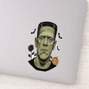 Pegatina Ilustracion Frankenstein Halloween con escalofríos