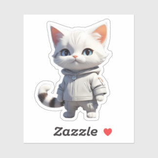 Pegatina Ilustracion Guay y Cat Adorable