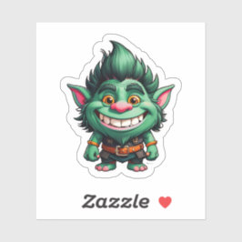 Pegatina Ilustracion Happy Little Troll Chibi
