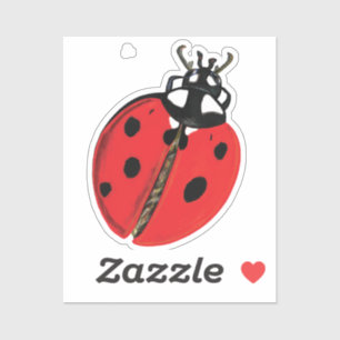 Pegatina Ilustracion Lady Bug