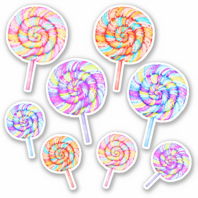 Pegatina Ilustracion Lollipop Sweet Candy Caramel (Anverso)