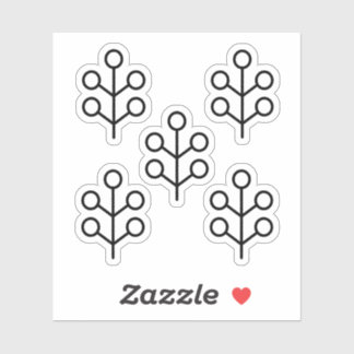 Pegatina Ilustracion Minimalista de Arte Popular Escandinav