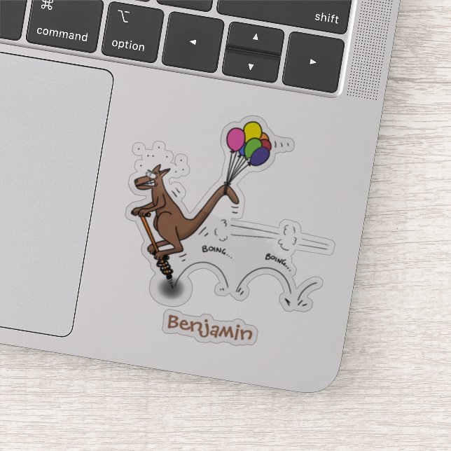 Pegatina Ilustracion personalizado canguro del humor austra (Detalle)