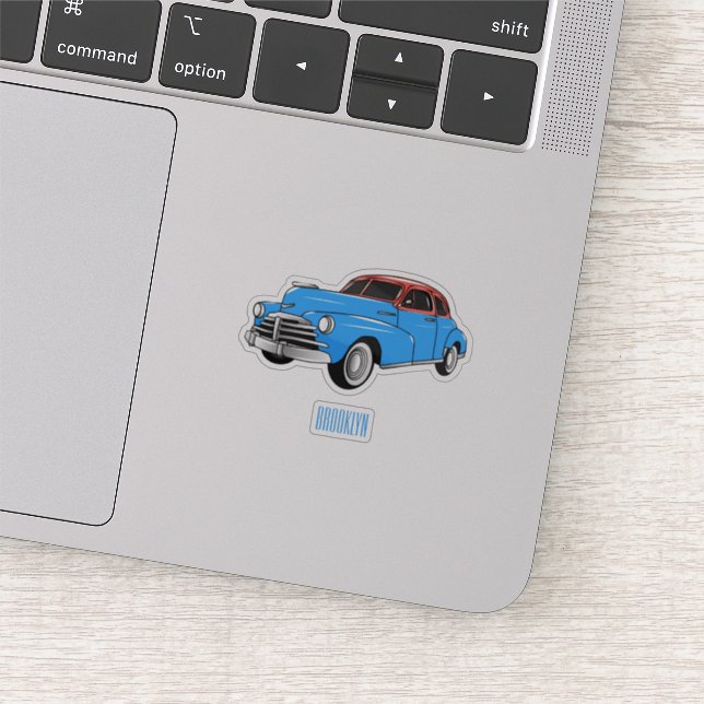 Pegatina Ilustracion personalizado clásico de 1948 (Detalle)