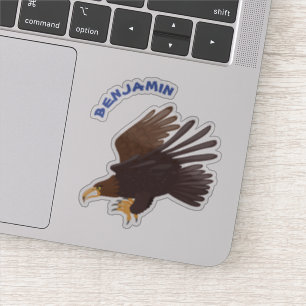 Pegatina Ilustracion personalizado de águila dorada diverti