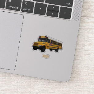 Pegatina Ilustracion personalizado de autobús escolar