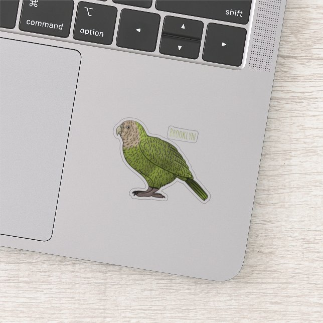 Pegatina Ilustracion personalizado de aves Kakapo (Detalle)