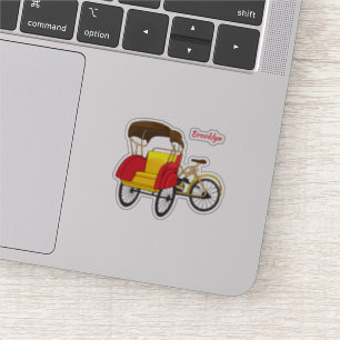 Pegatina Ilustracion personalizado de bicitaxi