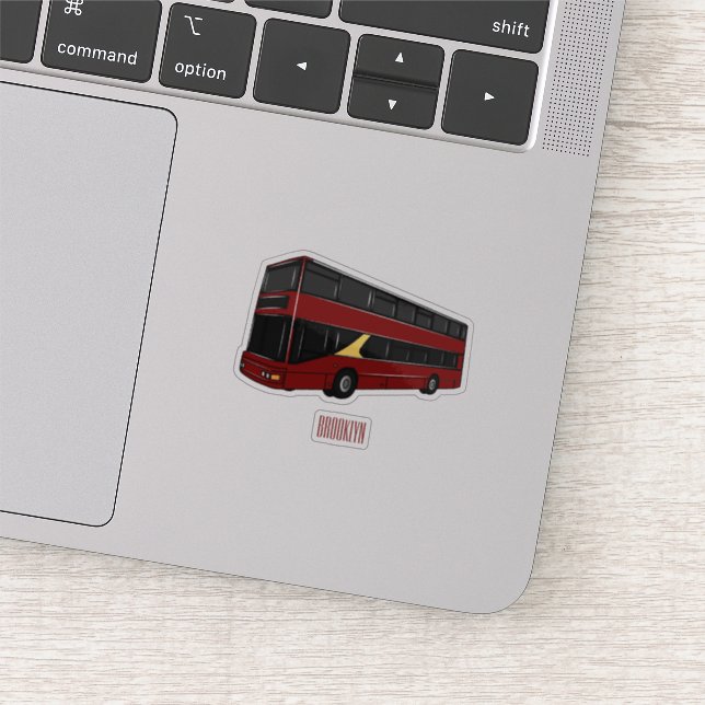 Pegatina Ilustracion personalizado de bus de dos pisos (Detalle)